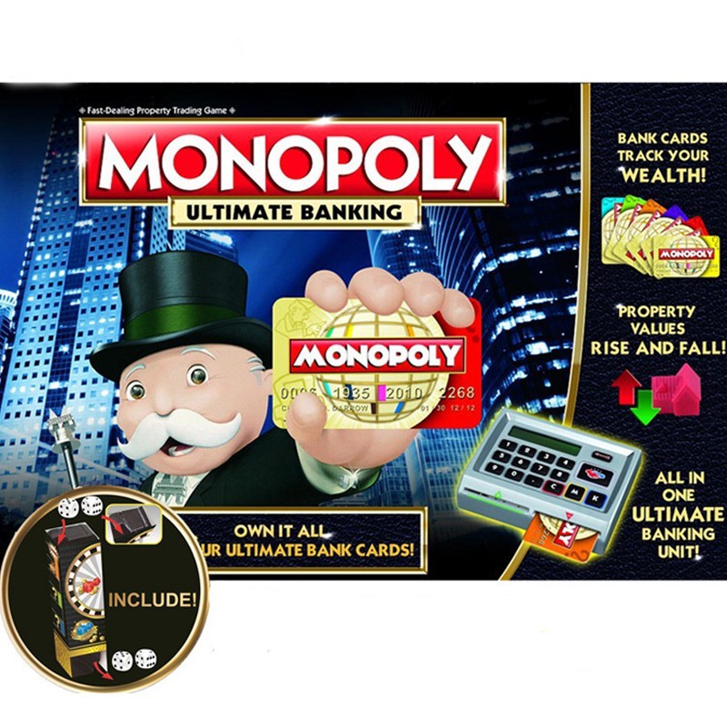 Monopoly Ultimate Banking | bộ trò chơi cờ tỷ phú 4.0 ngân hàng điện tử có máy ATM quẹt thẻ tự động electronic