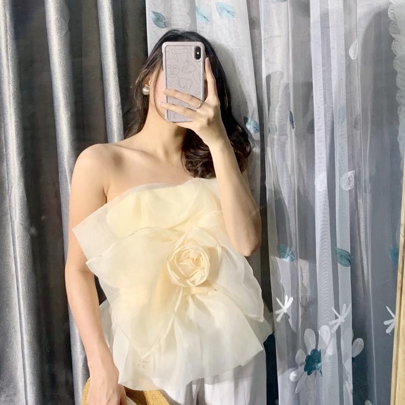 (sẵn) áo cúp ngực hoa hồng có bo chun sau lưng | BigBuy360 - bigbuy360.vn
