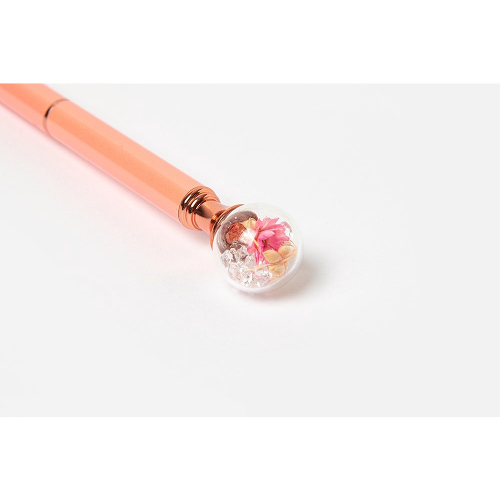 Bút Bi ARTBOX Màu Hồng Gold Gắn Hoa Thủy Tinh Trang Trí