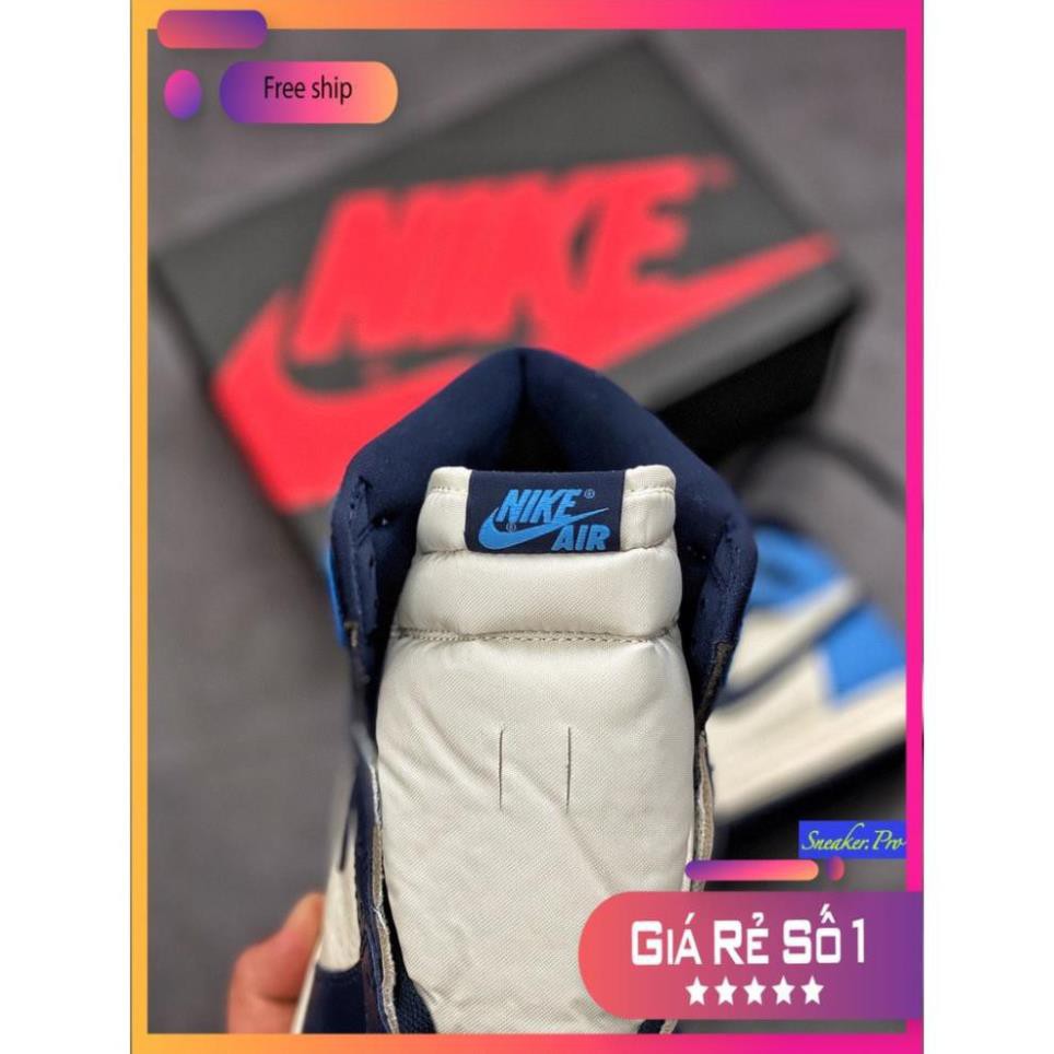 Giày thể thao AIR Jordan 1 Retro High Obsidian UNC cổ cao dành cho nam nữ