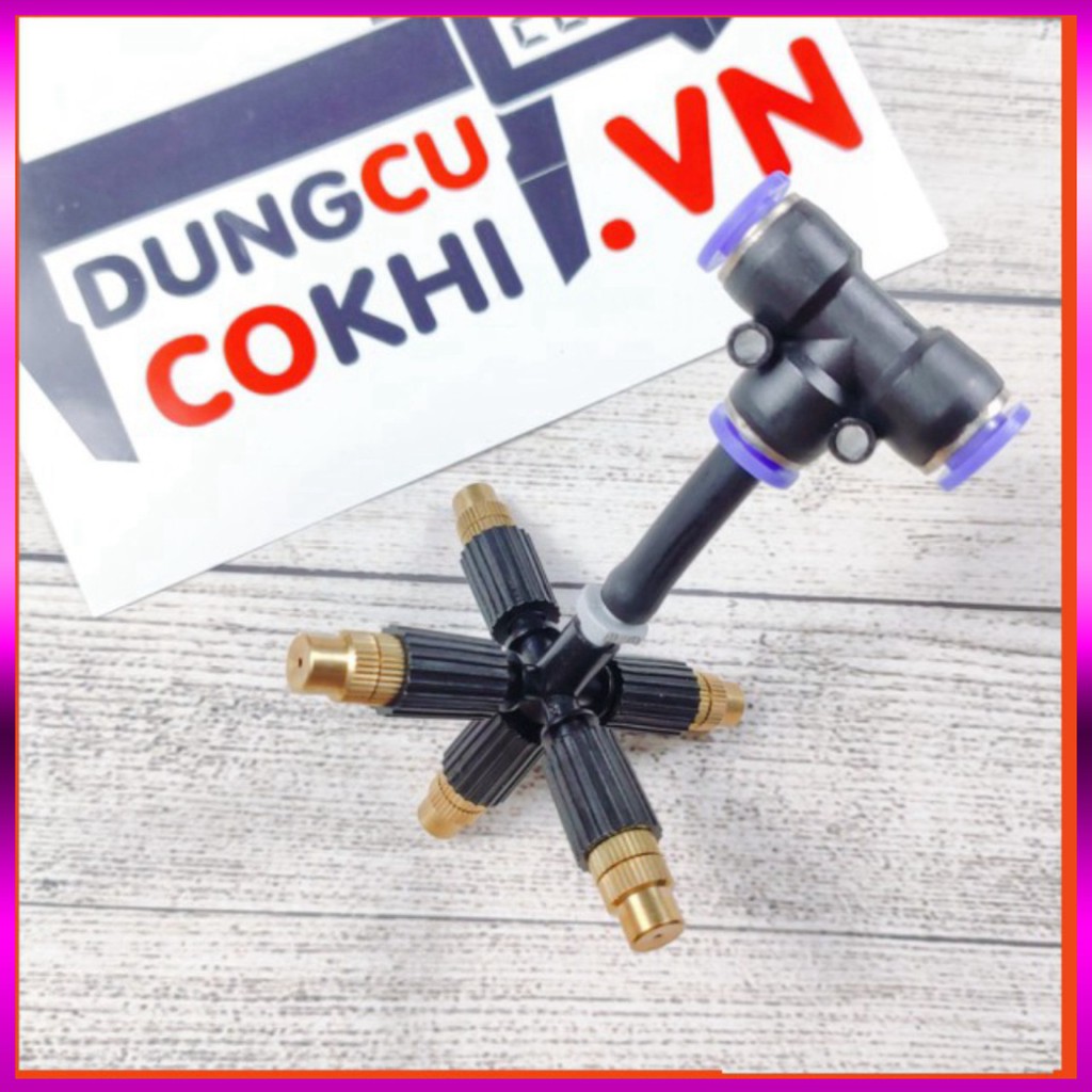 [GIÁ TỐT] Béc phun sương 5 tia đồng, kèm kết nối nhanh ống 8mm, dùng tưới cây, tưới lan