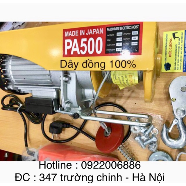 Máy tời điện Pa 500kg -cáp 30M