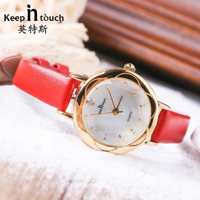 [ xả kho ] ĐỒNG HỒ NỮ KEEP IN TOUCH 8008 DÂY DA, THIẾT KẾ NỮ TÍNH, THANH LỊCH