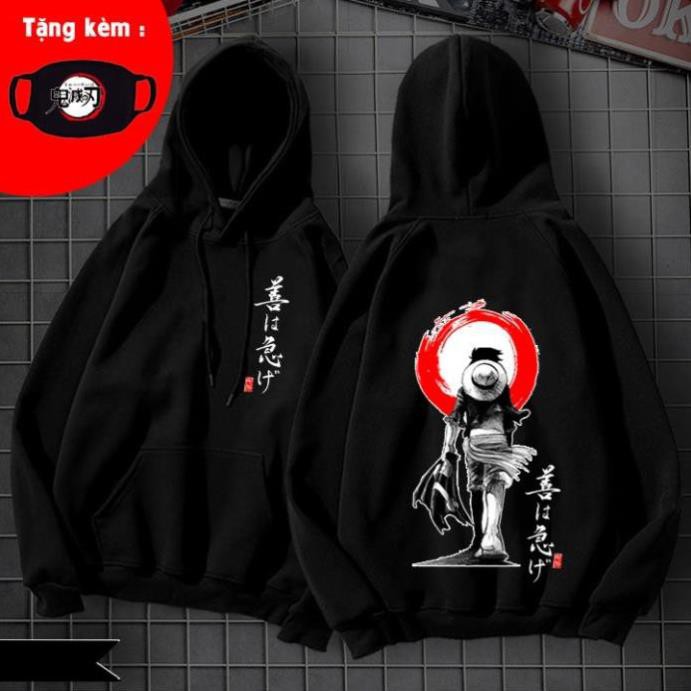 HOT SALE- HOT- 🔥SALE SỐC🔥 Áo khoác hoodie đen One Piece Luffy đẹp nhất  rẻ chất lượng -ÁO OP ĐẸP