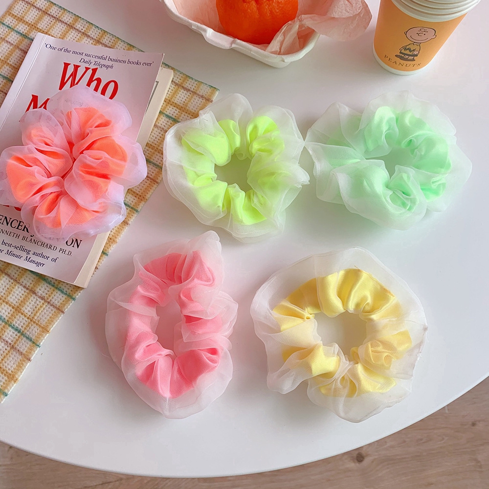 Dây cột tóc satin màu trơn xinh xắn dành cho nữ d061706