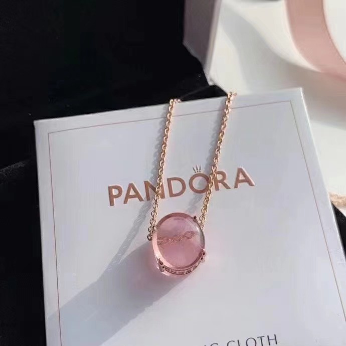 Pandora Dây Chuyền Mạ Bạc 925 Đính Đá Quý Sang Trọng