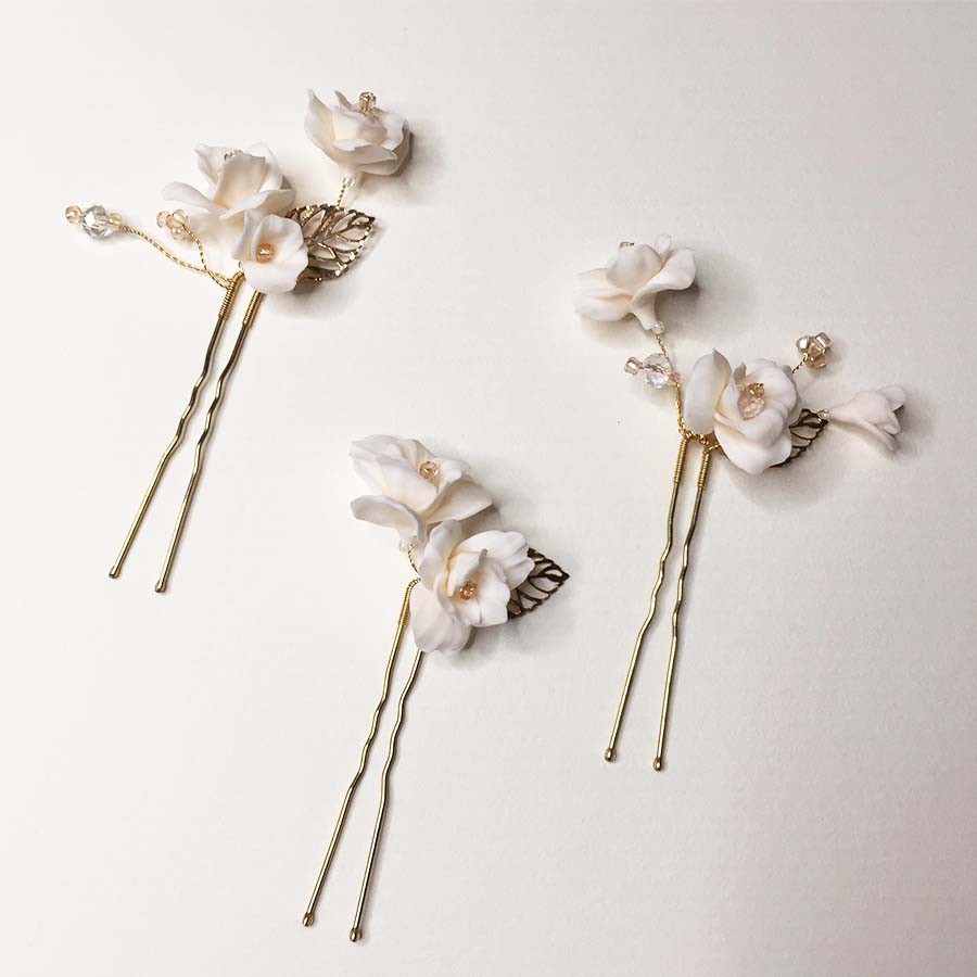 Phụ kiện tóc-Combo 3 Trâm cài tóc Handmade thiết kế hoa Allamanda