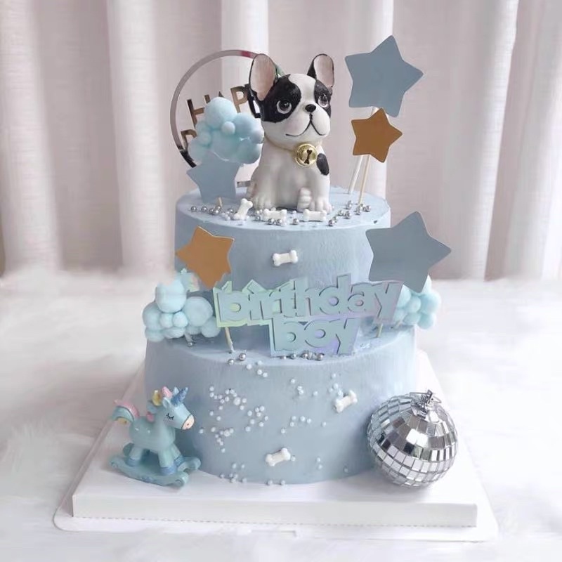 Cún Nhựa Trang Trí Bánh