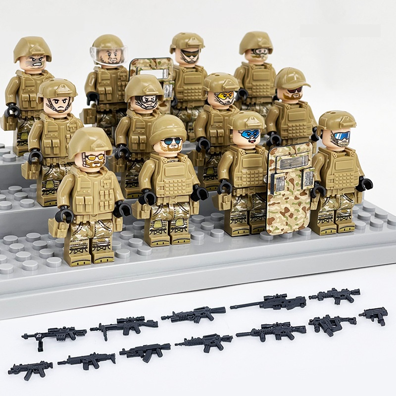 [SET 12 MỚI] mô hình lego quân đội lính đánh thuê SWAT cao cấp quân sự lắp giáp rèn luyện trí thông minh full phụ kiện
