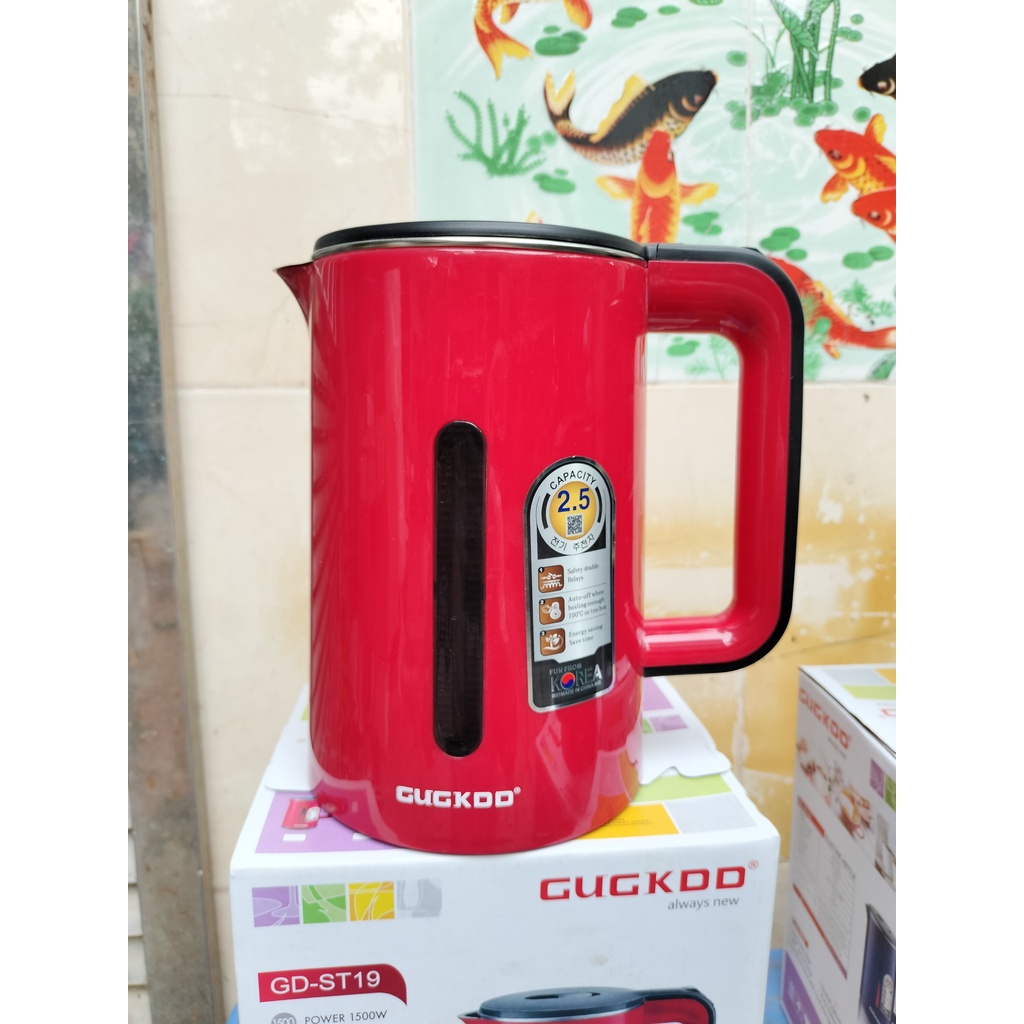 Ấm Siêu Tốc 2 Lớp Cuckoo - Ấm Đun Nước Siêu Tốc Công Suất Lớn 1500W Dung Tích 2.5L, Bình Đun Siêu Tốc