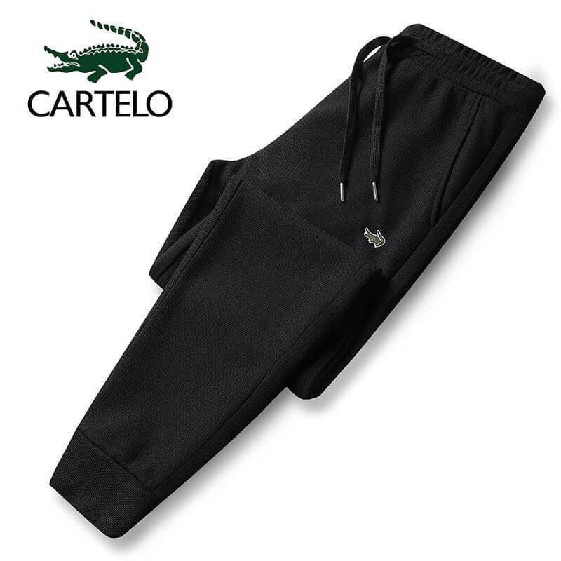Quần jogger thể thao nam nữ_Quần thun dài nam lacoste thu đông chất liệu thun tổ ong cao cấp