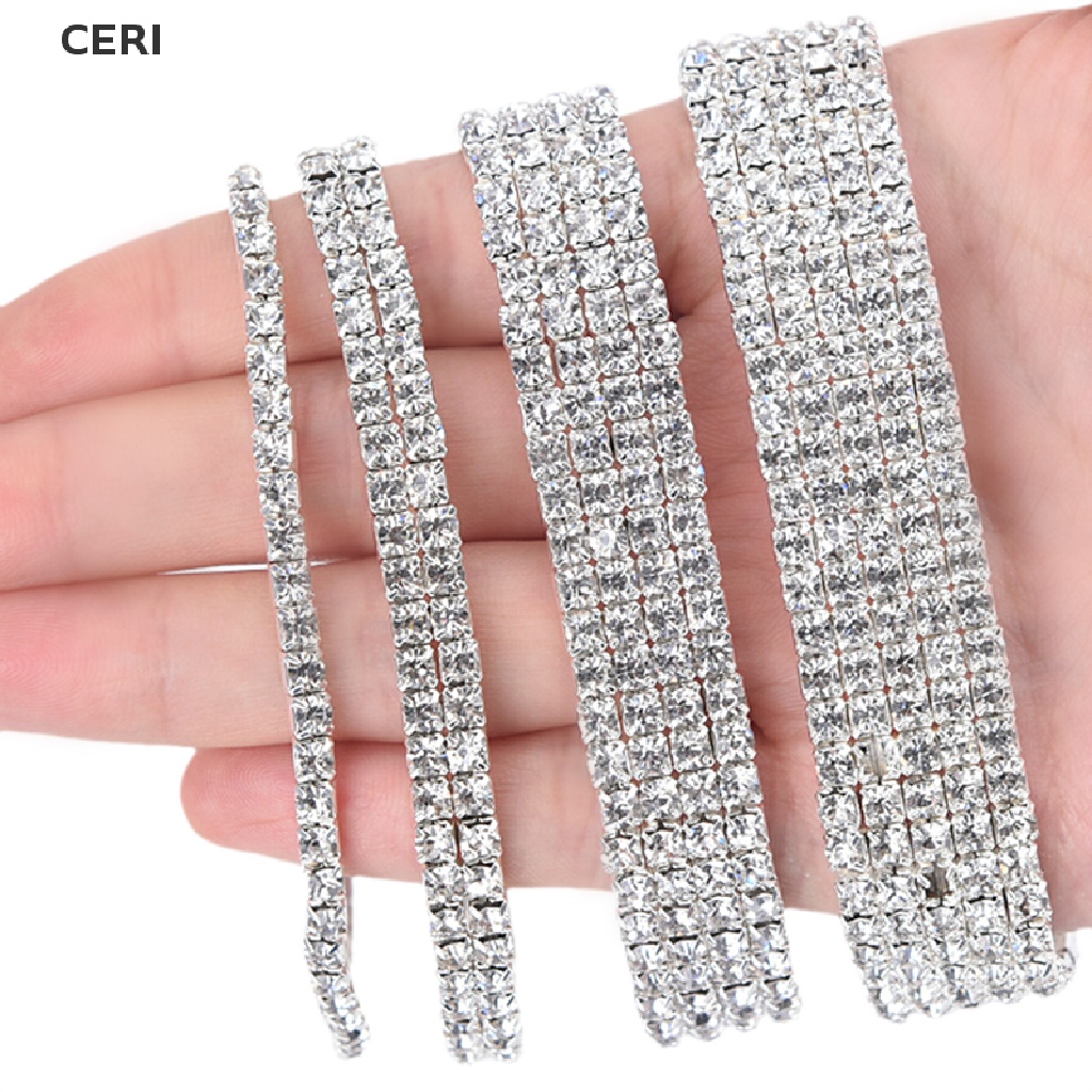CE Multilayer Row Crystal Rhinestone Stretch Beach Anklet Chain Bracelet Jewelry RI