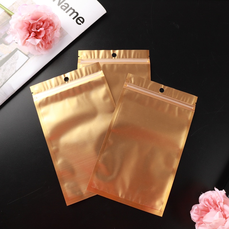 Set 50 túi zip Cocute màng nhôm đựng kẹo/ thực phẩm màu vàng ánh kim siêu bền tiện dụng