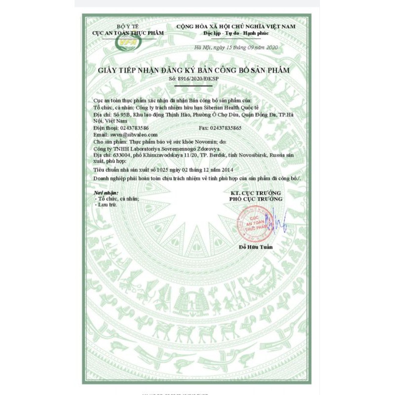 NOVOMIN SIBERI TĂNG CƯỜNG ĐỀ KHÁNG NHANH ;