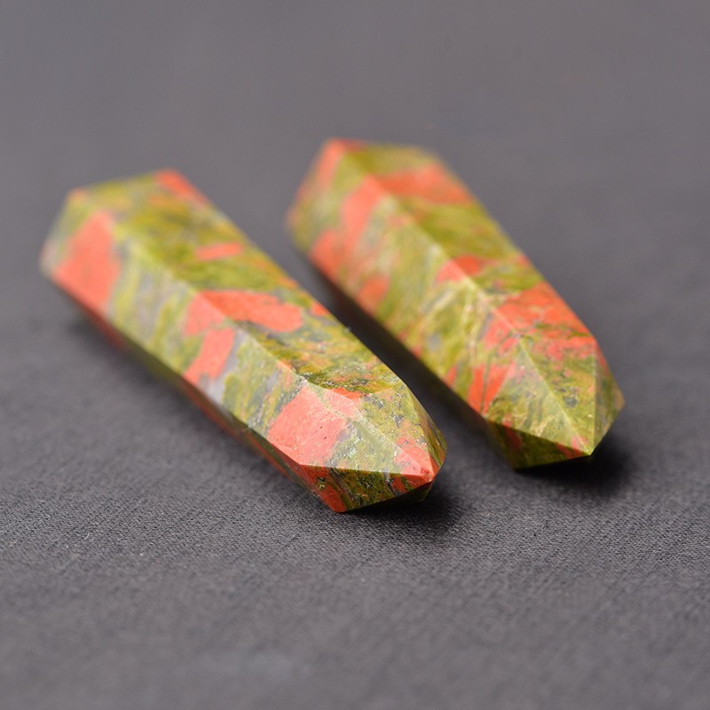 Trụ đá thanh tẩy Unakite Jasper