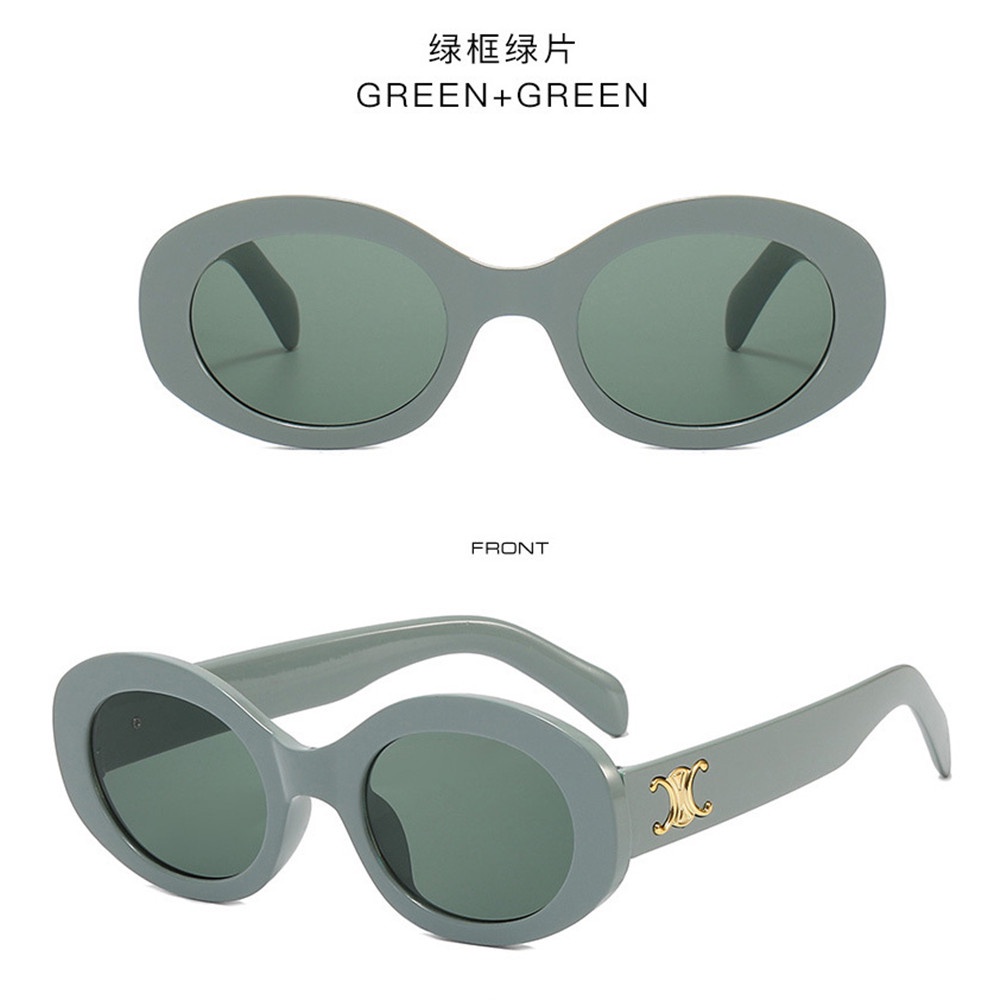 Kính Mát Gọng Nhựa Hình Oval Chống Tia UV Thời Trang unisex