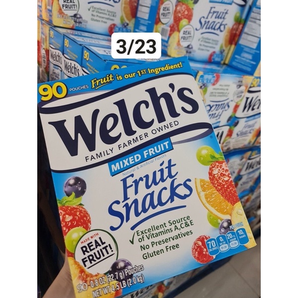 NGUYÊN THÙNG KẸO DẺO TRÁI CÂY WELCH’s Mỹ date tháng 2023
