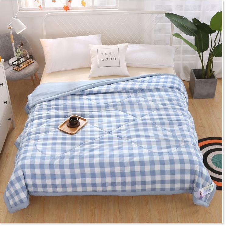 Mền 1 ĐỔI 1   Chăn bông cotton hình ca rô 200x230cm, mềm mịn với da, không bị phai màu. 8393