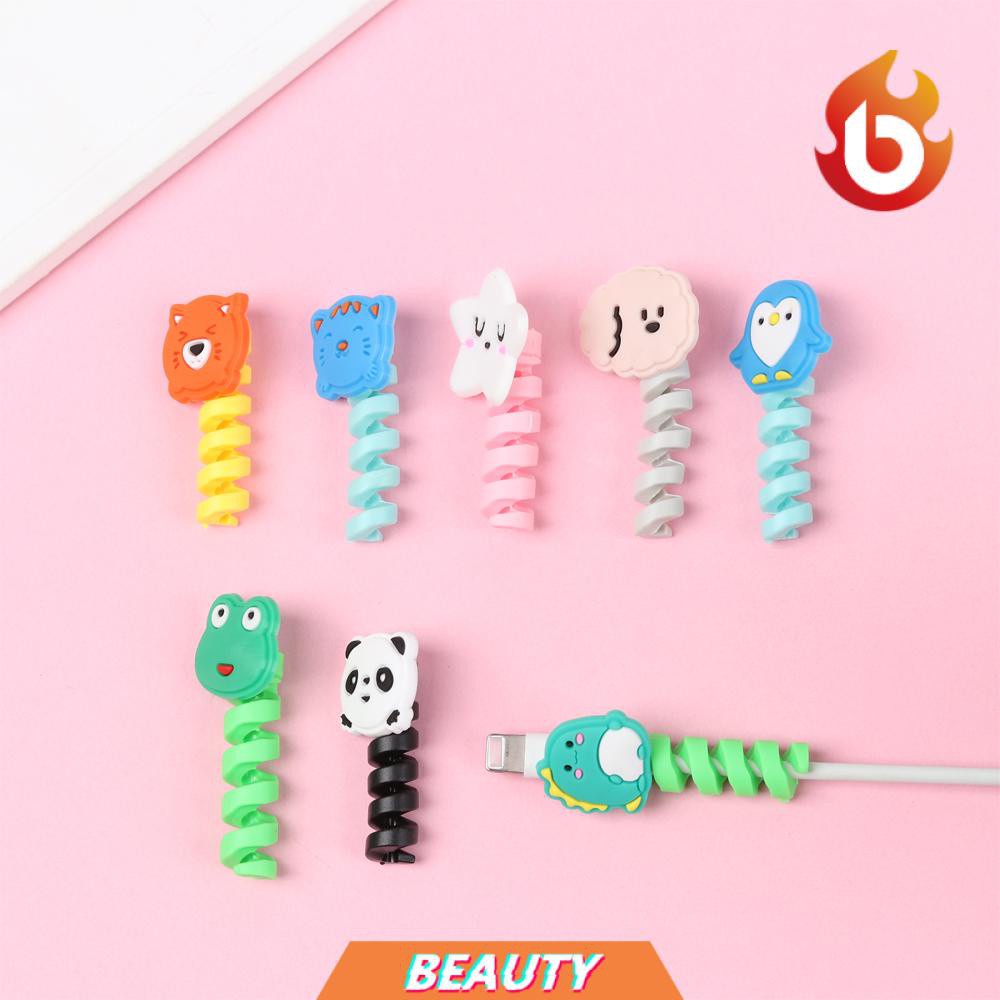 Phụ Kiện Bảo Vệ Dây Cáp Sạc Usb Bằng Silicon Mềm Hình Hoạt Hình Dễ Thương