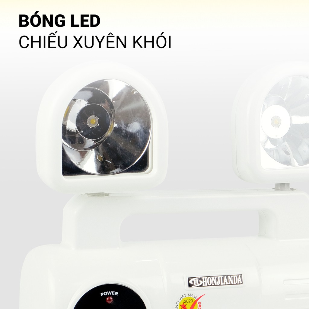 Đèn sạc LED chiếu sáng khẩn cấp Honjianda HJD-209 Pin Li-on 2 bóng LED