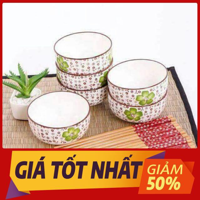 Bộ 6 Chén Đũa Hoa Kiểu Nhật Cao Cấp