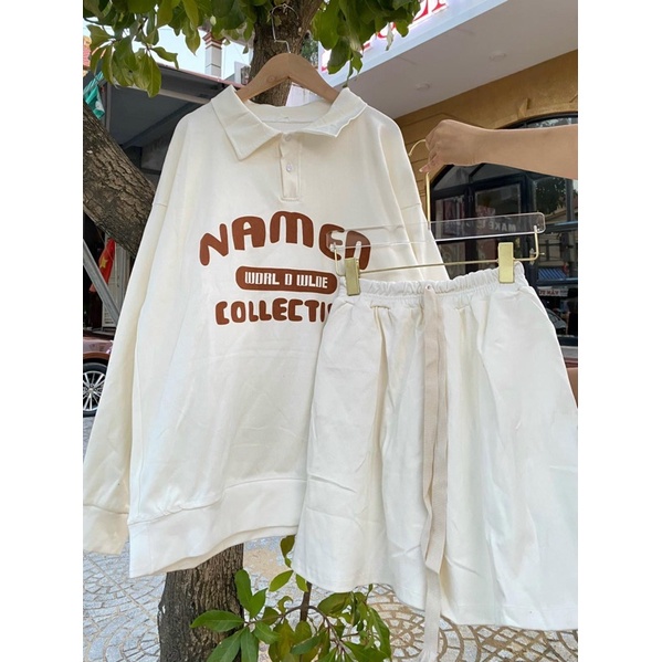 Sét Bộ Thể Thao Polo Named Dáng Rộng Áo Nỉ Có Cổ Unisex Dầy Dặn Siêu Chất( Hàng Sẵn)