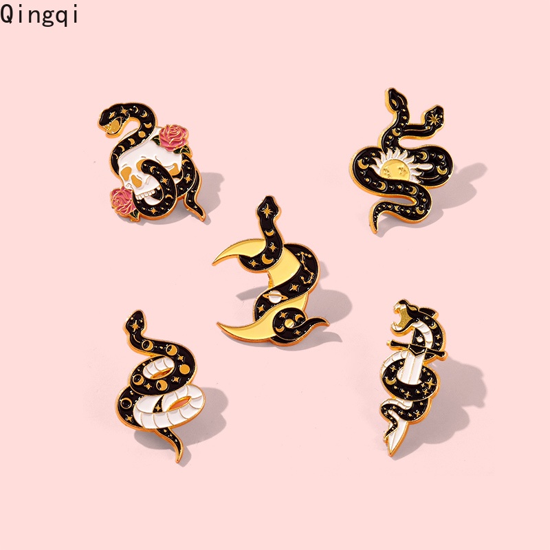 Ghim cài áo MISS ZOE hình con rắn phong cách gothic độc đáo