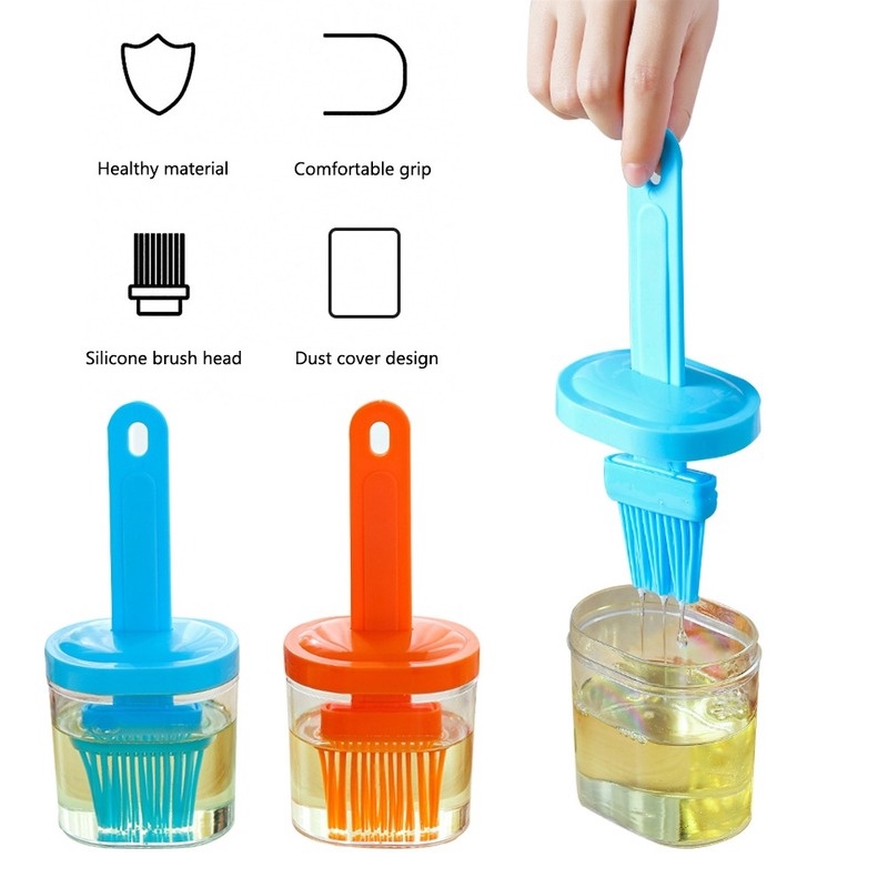 1 chai đựng dầu ăn bằng silicone kèm cọ phết dầu nướng BBQ