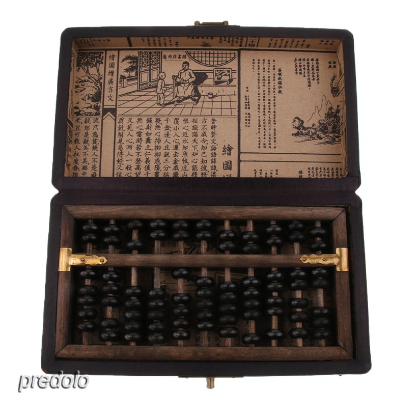 Bộ sưu tập bàn tính số học 11 thanh que đính hạt gỗ phong cách Trung Hoa cổ đại