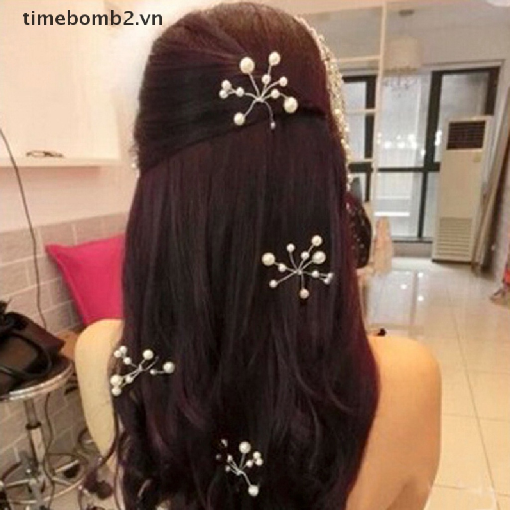 Trâm Cài Tóc Hình Hoa Đính Ngọc Trai Sang Trọng Cho Cô Dâu