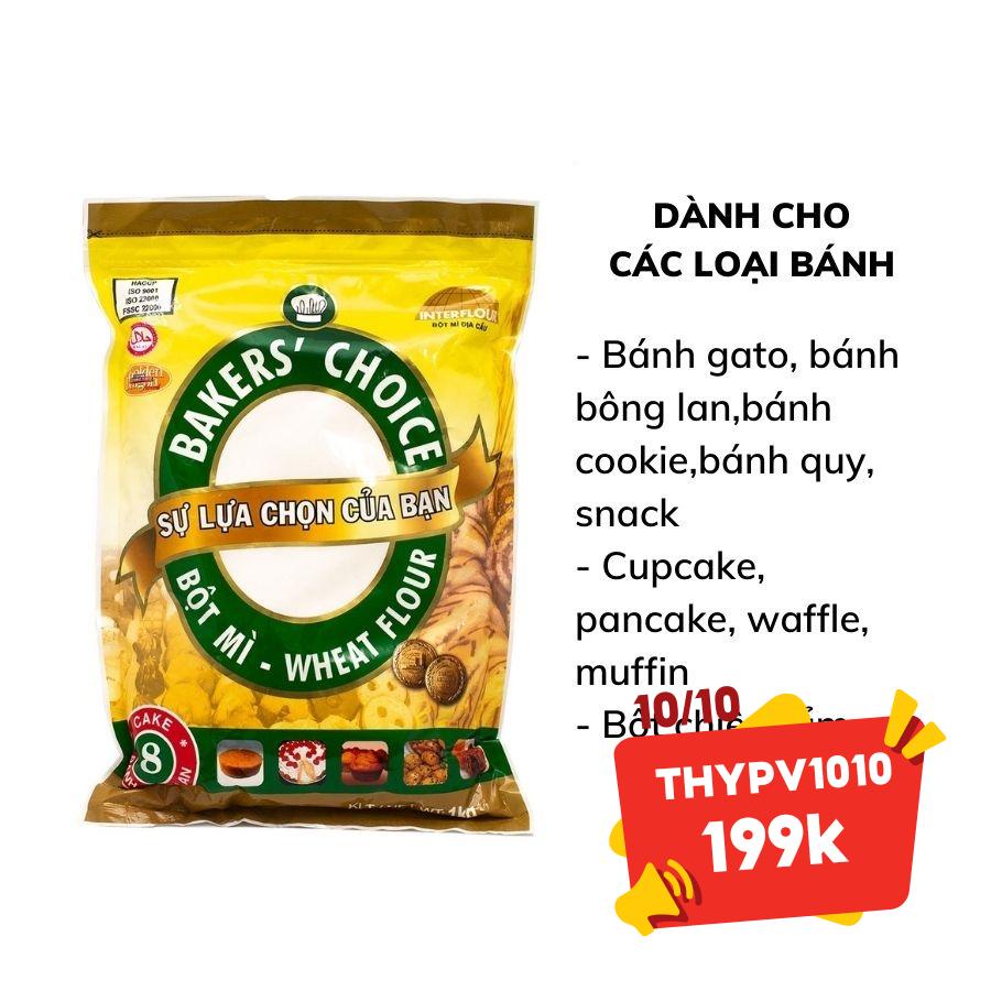 Bột mì số 8 11 13 Baker Choice làm bánh mì, bột mì Baker Choice số loại 1kg