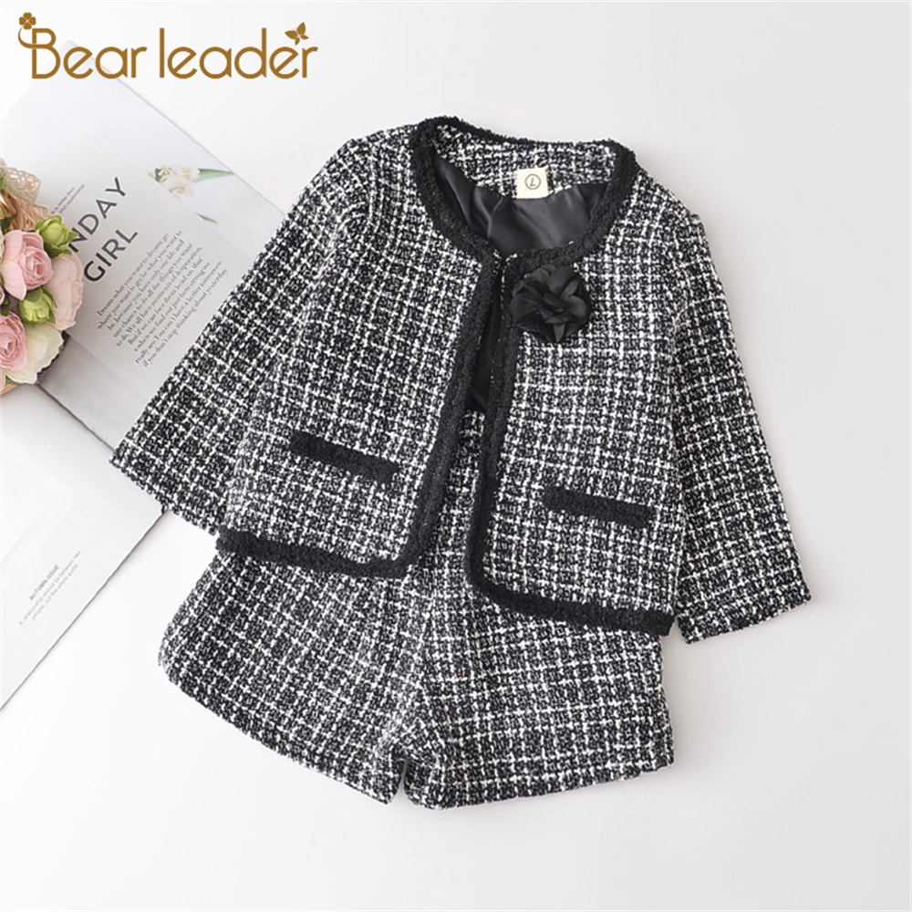 BEAR LEADER Set Đồ Mùa Thu 2023 Gồm Áo Khoác Nhỏ Nhắn Có Hương Thơm Và Quần Ngắn Cho Bé Gái 3-7 Tuổi