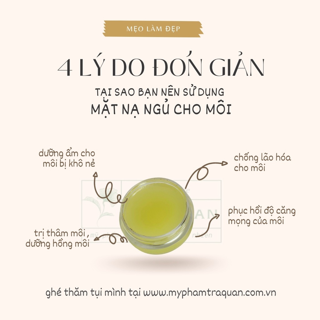 Mặt Nạ Ngủ Cho Môi Từ Mỡ Cừu Dưỡng Ẩm Dưỡng Môi Mềm Mịn Và Làm Hồng Sáng Môi Trà Quán 5g