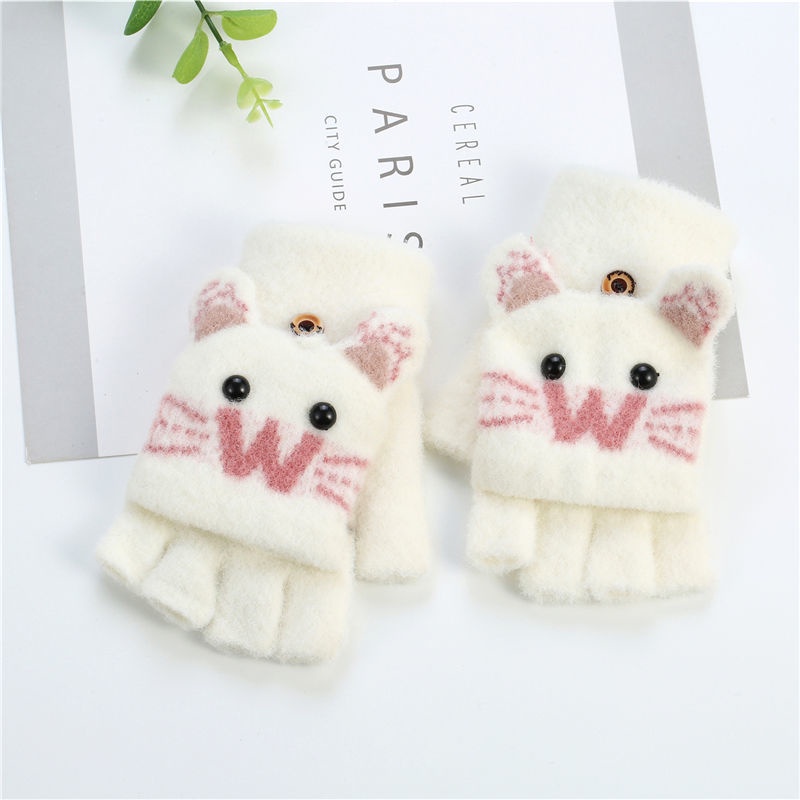 Găng tay hở ngón giữ ấm cao cấp thời trang xinh xắn dành cho bé
