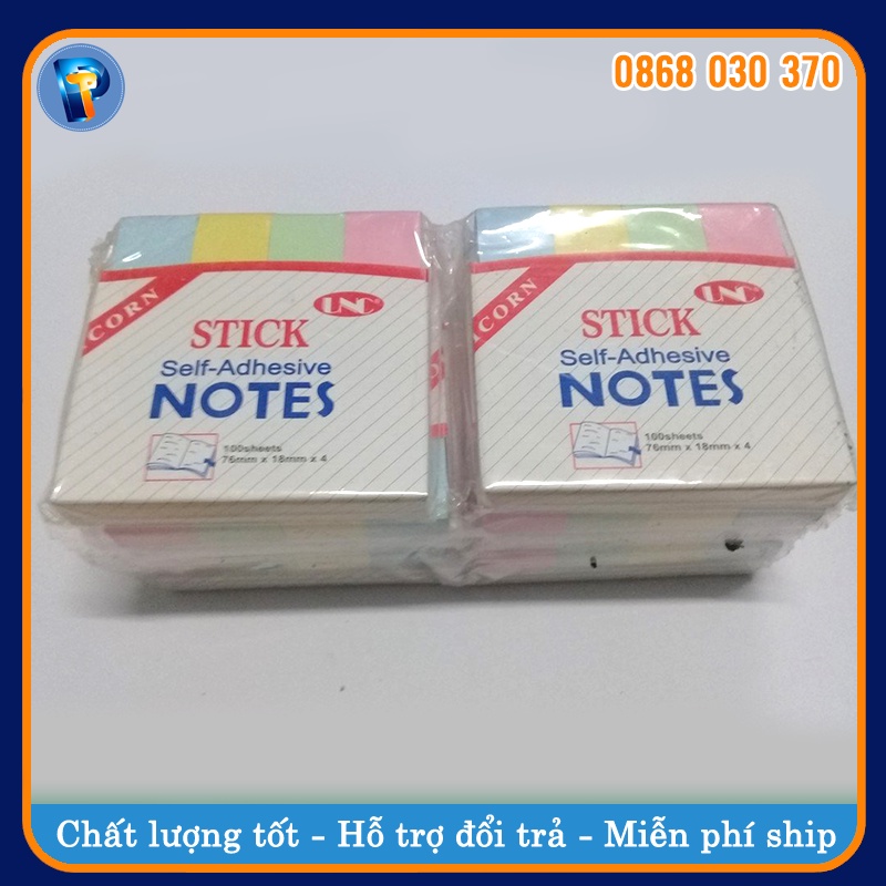 Giấy Note, Giấy Nhớ, Giấy Ghi Chú - Giấy Phân Trang (4 màu) UNC