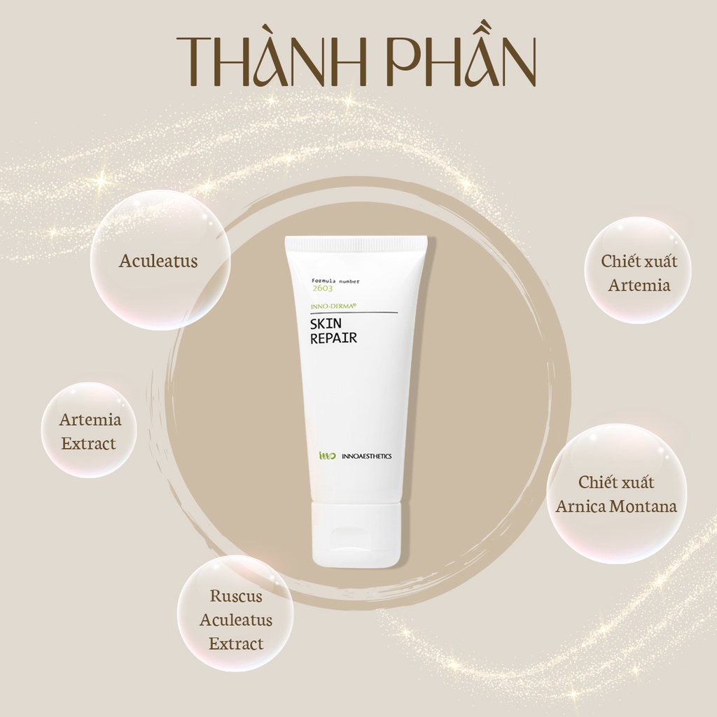 Kem dưỡng phục hồi da khẩn cấp Innoaesthetics Inno-Derma Skin repair 20g  - Verkin Store