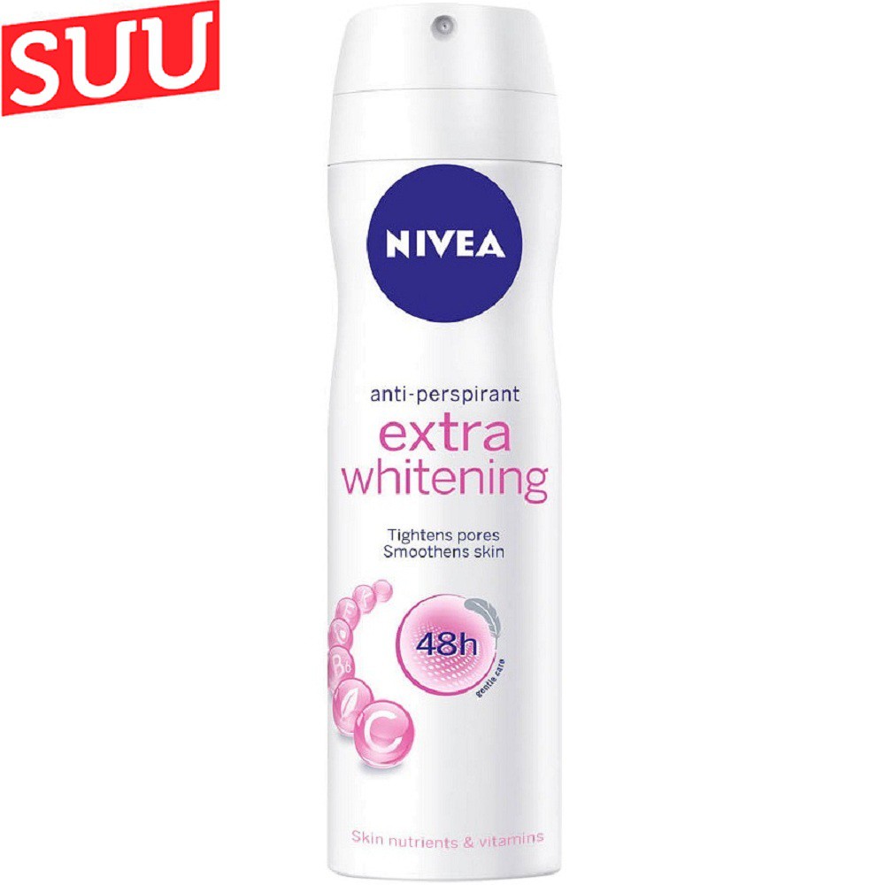 Xịt Ngăn Mùi Nữ Nivea 150ml Extra Whitening  mẫu mới suu.shop cam kết 100% chính hãng