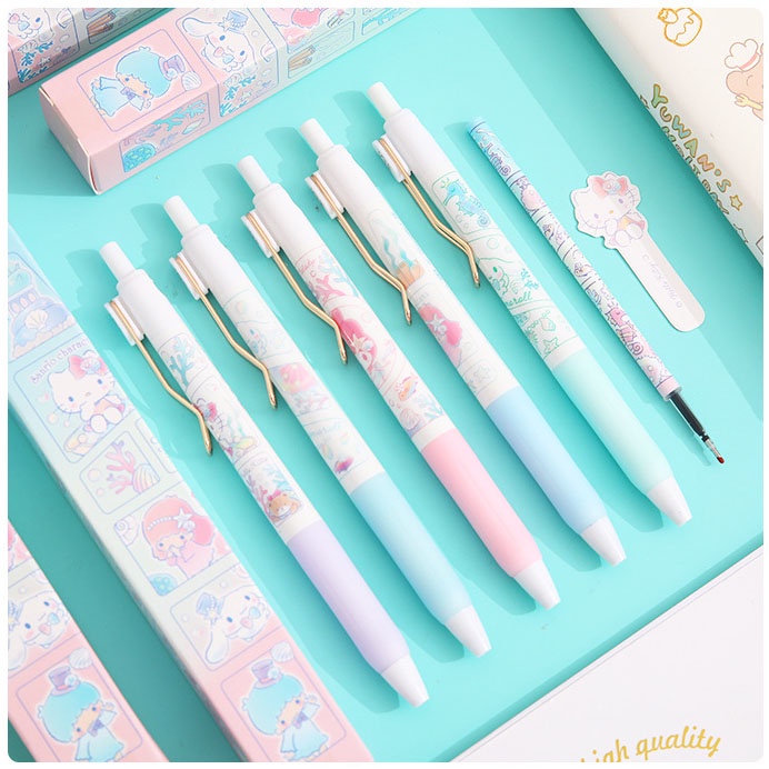 Blindbox - Bút mực đen Sanrio Characters Ngòi 0,5mm Thanh cài kim loại