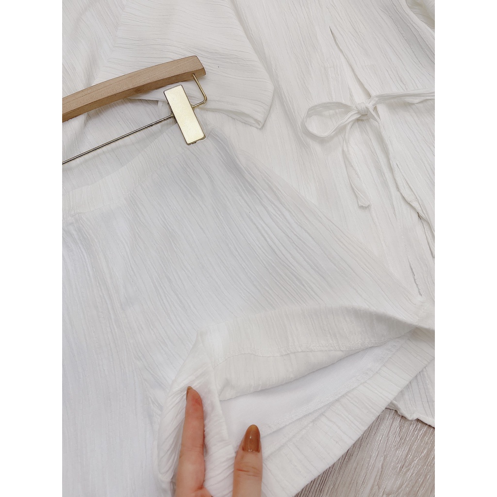 Váy Babydoll Tay Bồng Cổ Vuông Cúp Ngực, Đầm Dáng Xoè Tay Phồng Siêu Xinh Chất Tơ Nhũ Sọc Ren M1