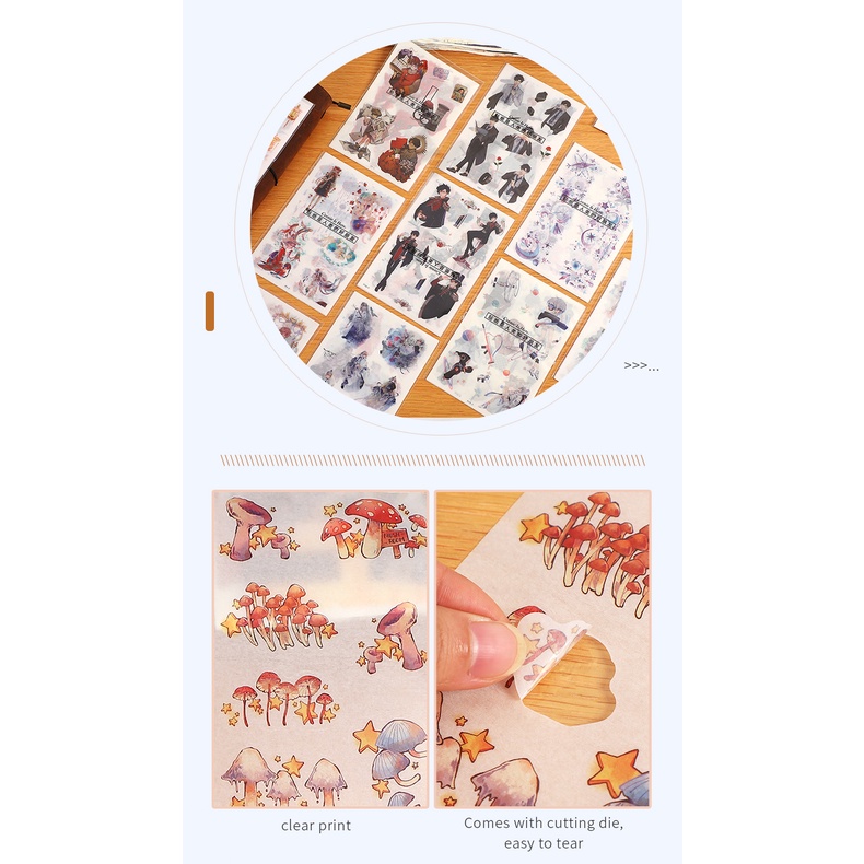 Bộ 6 Miếng Dán Trang Trí Sổ Tay Hình Nhân Vật Hoạt Hình Dễ Thương TZ-RWZJ6