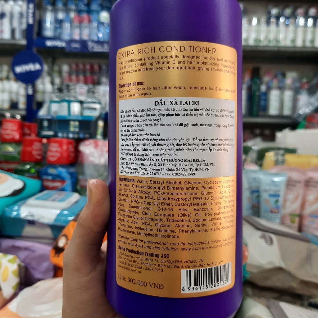 Dầu xả Lacei phục hồi tóc hư tổn 800ml