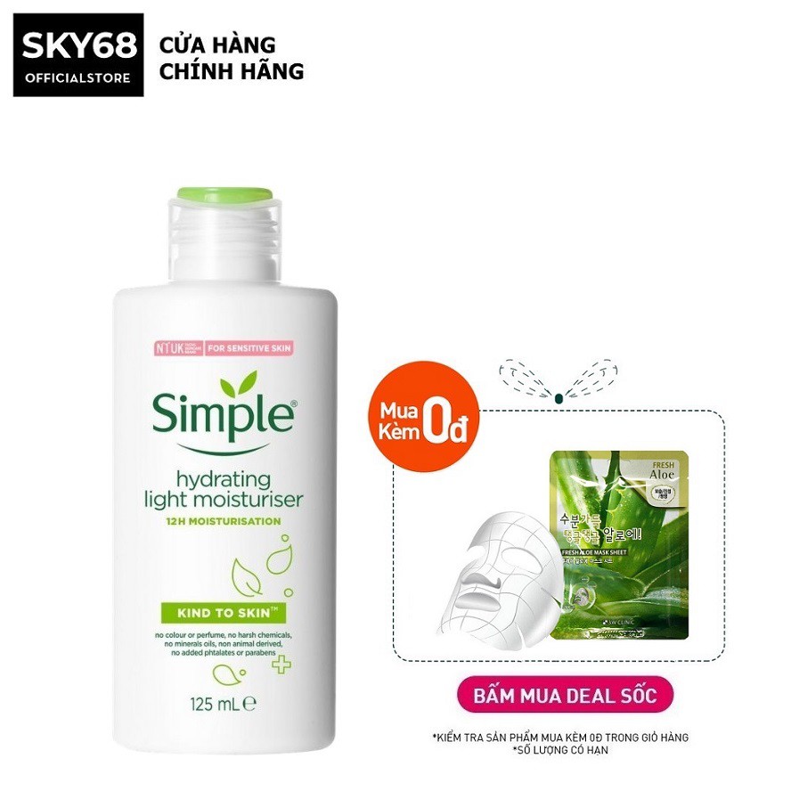 Sữa Dưỡng Da Simple Cho Da Nhạy Cảm Kind To Skin Hydrating Light Moisturiser 125ml