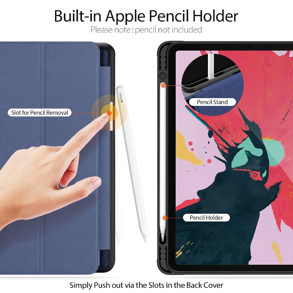 Smart PU Leather Case for iPad Pro 12.9 11 2020 Stand Cover for ipad Pro 12.9 11 2020 with Pencil Holder Auto Wake/Sleep | BigBuy360 - bigbuy360.vn
