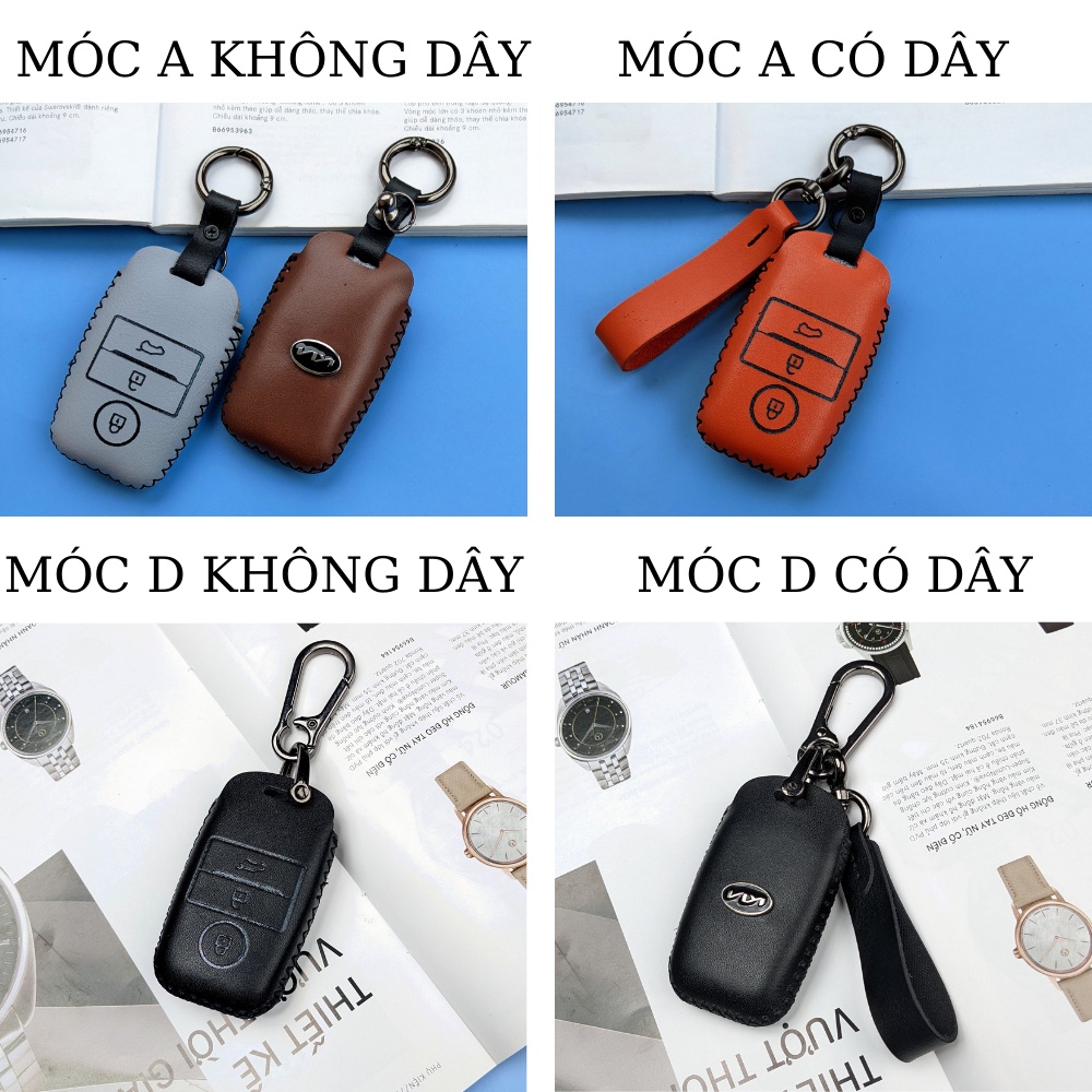 Bao Da Chìa Khóa Kia Morning, Kia Seltos,Kia Soluto,Kia Rio,Kia Cerato,Kia Optima,Kia Rondo, Sorento (KMK3 Móc A)