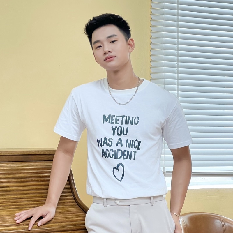 Áo Thun Unisex Nam Nữ Meeting You  Xanh Ve Chai/Trắng Ulzzang Hot Trend Street Style Mr Smile 99 Shop