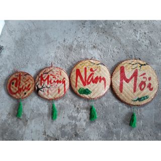 Combo 4 chữ trên mẹt tre