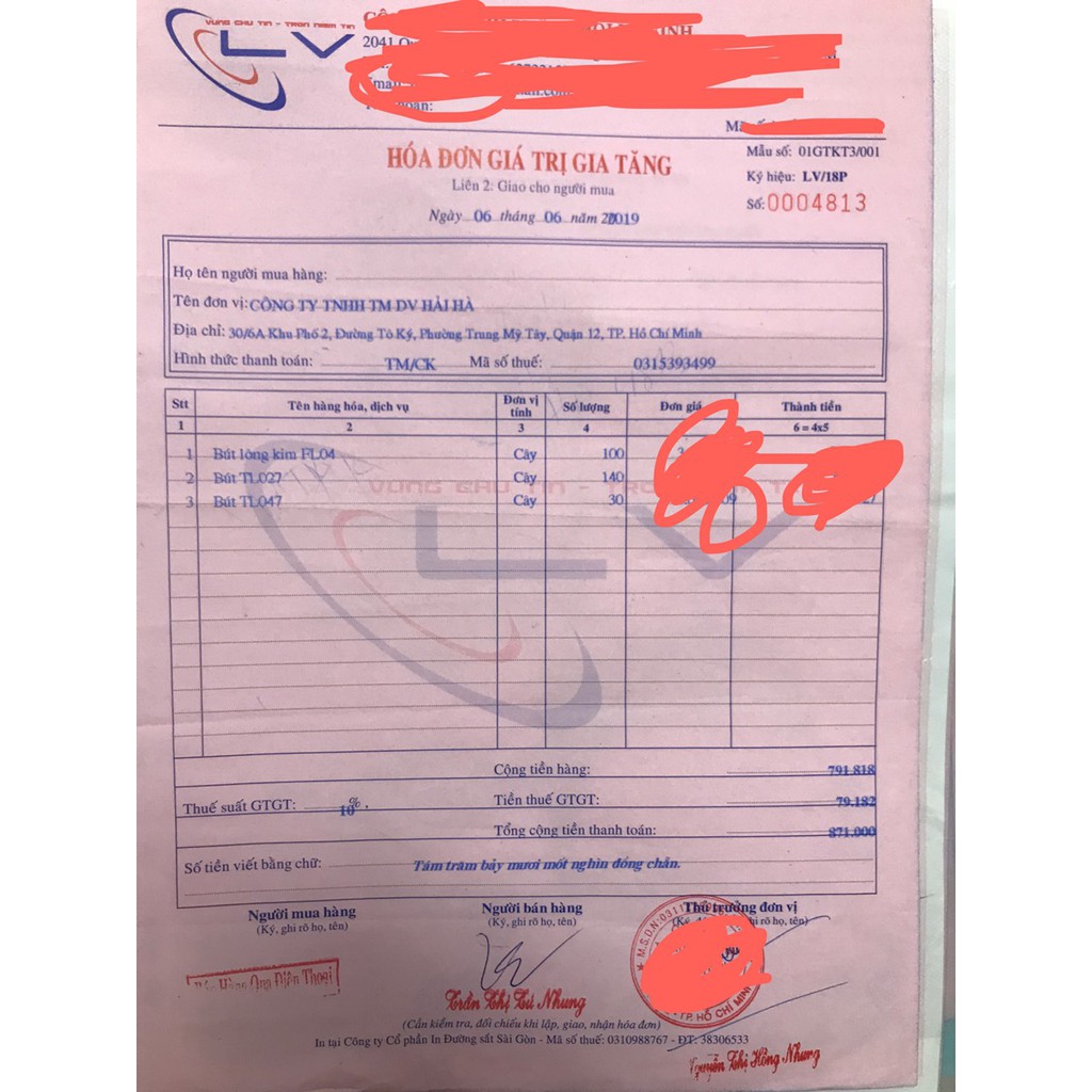 Hộp 10 bút lông kim FL04 màu tím