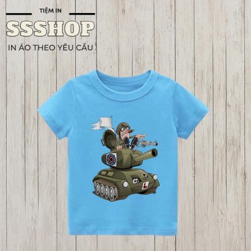 Áo thun bé trai và bé gái in hình hoạt hình Xe Tăng, chất liệu cotton thoáng mát, hình in PET rất đẹp SSSHOP 01