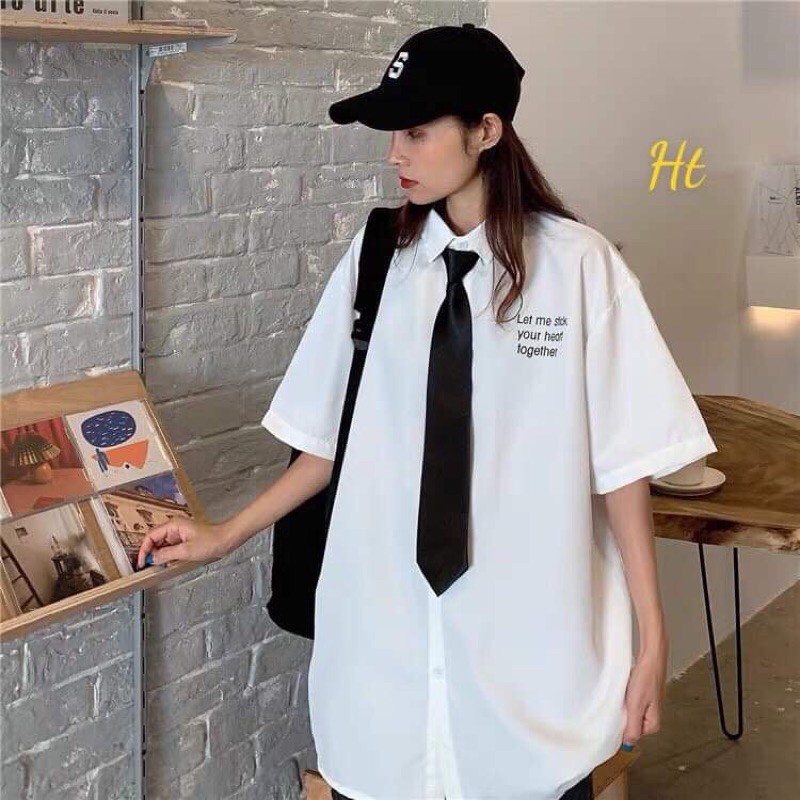 Áo sơ mi letme ngắn tay kèm cavat HT12