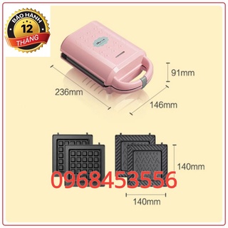 Máy kẹp nướng bánh mỳ sandwich - Bánh Waffle 2 IN 1 chính hãng Bear DBC-P06N2 cao cấp